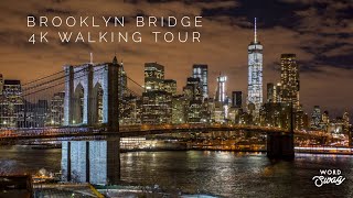 Brooklyn Bridge Night Walking Tour in HD 60FPS  From Brooklyn to Manhattan [upl. by Noemis441]