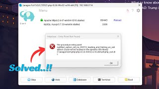 Error Apache Laragon  Httpd Exe  Entry Point Not Found  Could Not Be Located Library PHPCURL [upl. by Klayman]