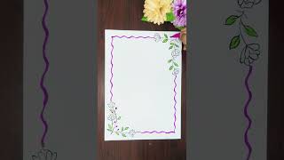 Project notebook cover page border design  Art  drawing  project page design  simple design [upl. by Atinihs]