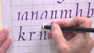 Calligraphy for Beginners  How to Write a Lower Case Italic Alphabet wJoanne Fink [upl. by Ynnaffit]