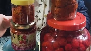 Dalle khorsani lai preserve garne thuprai tarika chilli video  dallekhursani subscribers [upl. by Odlonra]