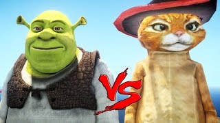 SHREK VS PUSS IN BOOTS  GREAT BATTLE [upl. by Ahsitram47]