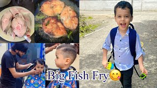 Ghare Aji heichi Fish fry n fish curry😋 food fishfry haircut chiragchinusilu [upl. by Faulkner535]