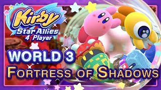 Kirby Star Allies World 3  Fortress of Shadows Jambastion 4Player [upl. by Aiepoissac]