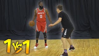 1 V 1 BASKETBALL VS NBA SUPERSTAR JAMES HARDEN [upl. by Jolenta]