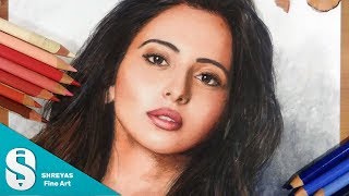 Speed Drawing Rakul Preet Singh  Colored Pencil  Timelapse sketch [upl. by Odrareg]