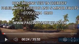 REAL DRIVING TEST ROUTE IN CHERTSEY 2 [upl. by Maisel]