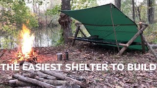 Easy Overnight Shelter Build With Minimal Gear  The Poachers Camp [upl. by Halverson]