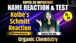 Kolbe Schmitt Reaction  Salicylic Acid Formation  Name Reaction  Organic Chemistry  Sonia Mam [upl. by Mort]