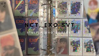 storing photocards in my binder 10  NCT EXO SVT [upl. by Abernon]