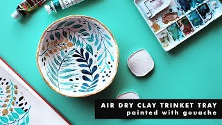 HOW TO MAKE AN ILLUSTRATED AIR DRY CLAY TRINKET TRAY [upl. by Grayson]