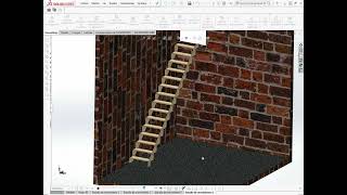 ESCALERA PLEGABLE DE MADERA SOLIDWORKS [upl. by Arianne]