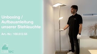 Montageanleitung Aufbauanleitung Deckenfluter  Paul Neuhaus Leuchten DirektSelltec Leuchten [upl. by Hgierb]