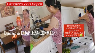 esta COCINA ESTABA LLENA DE GRASA LA DEJAMOS BLANQUITA LIMPIEZA CON VAPOR SIN QUIMICOS [upl. by Inot]