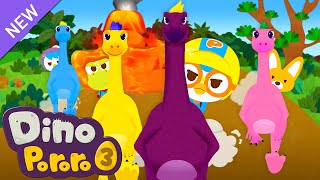 ★New★ Pororo Dino Adventure 3  Escape from the Volcano Explosion  Dinosaur Cartoon for Kids [upl. by Lewse]