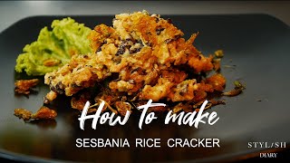 How to Cook Tasty Sesbania Rice Cracker  Easy Snack Recipe [upl. by Orville]