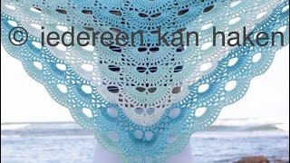 ♥️ ❤ iedereenkanhaken Virussjaal crochet sjaalshawl hakenomslagdoek scarfwrap jacobschelp [upl. by Artema]