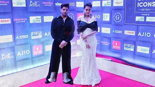 Tejasswi Prakash and Karan Kundrra  The Iconic Couple arrives at Pinkvilla Style Icons Awards [upl. by Nerrol]