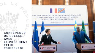 Conférence de presse du Président Emmanuel Macron et du Président Félix Tshisekedi [upl. by Dillie389]