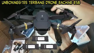 Unboxing Drone Eachine E58GD88 V2 3Batre 4Charger amp Tes Terbang [upl. by Horowitz]