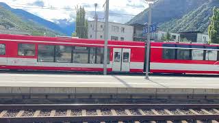 RE42 nach Andermatt abfahrt in Visp [upl. by Stickney745]