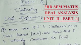 3rd sem Maths Unit II LAQS explanation Part 1 REAL ANALYSISSatavahana University [upl. by Nahgem]