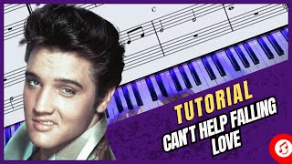 Can´t Help Falling Love  Tutorial de Piano [upl. by Enelam]