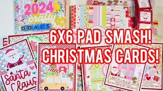 CraftyGoals2024 6x6 Paper Pad Smash  Christmas Cards  Mini Advent Calendar [upl. by Nylsaj684]