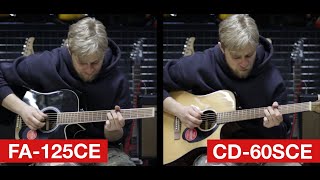 Fender FA125CE vs Fender CD60SCE 🎸 Acoustic and Electric Tone Demo [upl. by Bearnard471]