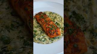 BroccoliSpinach Orzo with Baked Garlic Salmon [upl. by Perron]