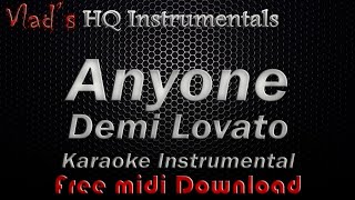 Anyone Demi Lovato  Karaoke Instrumental  Free Midi Download  Lyrics [upl. by Martreb]