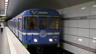 C14 Tunnelbanetåg i Stockholm Tåg på Röda linjen [upl. by Merritt]