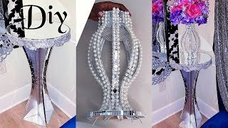 DIY MIRROR PEDESTAL AND PEARL VASE  INEXPENSIVE GIFT IDEAS [upl. by Filbert]