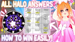 🎀ALL 18 HALO ANSWERS To WIN HALLOWEEN HALO 2022 EASILY 👑Royale High Tea Spill New Updates [upl. by Weide935]