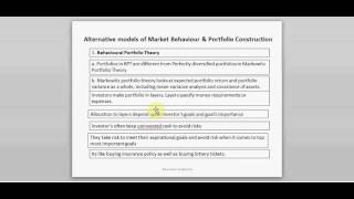 CFA L3Behavioral Portfolio Theory [upl. by Eerolam]