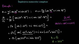 Împărțirea numerelor complexe sub formă trigonometrică  LectiiVirtualero [upl. by Ativoj]