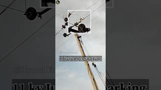 11 KV Jumper Sparking pgvcl geb electrician linemanwork wireman shorts [upl. by Aekahs]