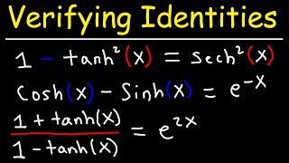 Verifying Hyperbolic Trig Identities [upl. by Aztiray]