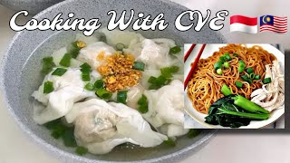 Sup Wantan  homemade  Bersama Mee Wantan kicap Resep Pangsit kuah recipe masak dumplings [upl. by Anaitak]