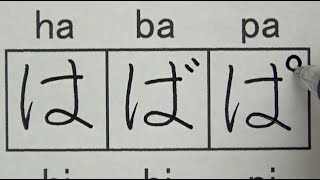 The difference between normal hiragana and hiragana with the voicing and semivoicing mark [upl. by Yecad]