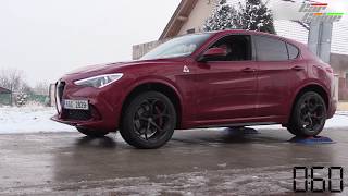 ALFA ROMEO STELVIO QV 4X4 test on rollers  CarCaine [upl. by Eynaffit]