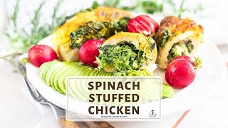 Spinach Stuffed Chicken Breast Recipe [upl. by Ilrac]