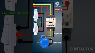 2 phase motor connection with two way switch with 3danimation shortsvideoelectric [upl. by Neisa745]