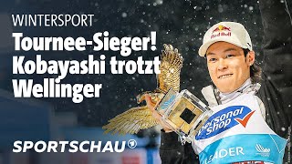 Vierschanzentournee Kobayashi Gesamtsieger vor Wellinger l Sportschau [upl. by Lilaj674]