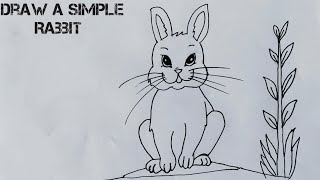 Easy Rabbit Drawing Made Simple Rabbit 🐰 [upl. by Mccafferty]