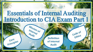 CIA Exam Part 1  Introduction to the Essentials of Internal Audit [upl. by Etneciv411]