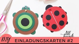 Einladungskarten selber basteln 2 – Kindergeburtstag  Invitations DIY – Tutorial  Marienkäfer [upl. by Nnairret]