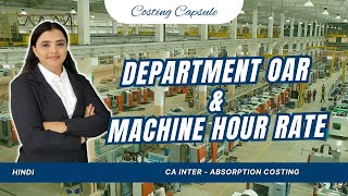 Department overhead absorption rate amp TwoTier Machine Hour Rate  Hindi  English  CA Inter [upl. by Aruasor]