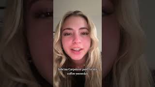 Sabrina Carpenter’s HILARIOUS Fan Reaction After Paying for Coffee 😂☕ [upl. by Lramaj]