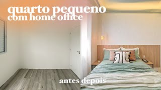 Transformação de Quarto Pequeno com Home office gastando pouco  Gui e Rafa [upl. by Eiahpets]